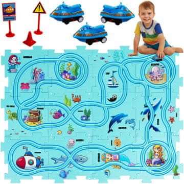 Puzzle KRUZZEL Sestavljanka cesta s pojazdi, 25 kosov