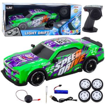 slomart LEAN TOYS RC športni avto z osvetljeno karoserijo, zeleni