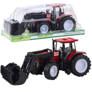slomart Traktor s sprednjo žlico - rdeč