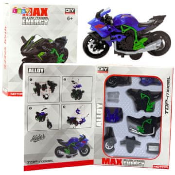 slomart Motor za sestavljanje, kovinski, 1:14, DIY, zelen-moder