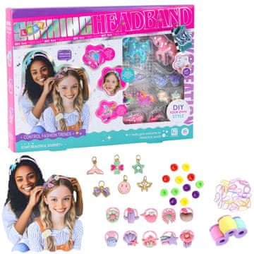 slomart LEAN TOYS DIY - Komplet za izdelavo okrasnih trakov za lase (Samorog)