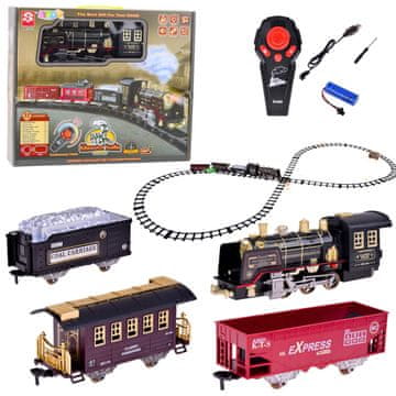 slomart LEAN TOYS električni vlak "Classical Train" RC, dim, luči, zvok, 22 el.