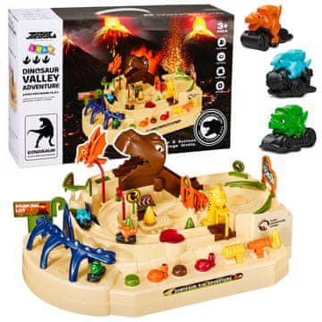 slomart LEAN TOYS Interaktivna Zgibna Proga z Dinozavri, 8 Izzivov, Vozila