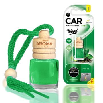 slomart AROMA CAR Aroma Wood osvežilček za avto, zelen čaj