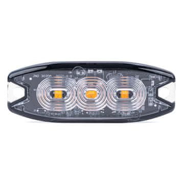 LAMPA AMiO Ploščata opozorilna LED svetilka 3 LED, 12-24V, IP67, oranžna