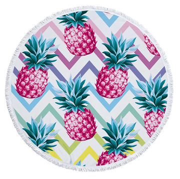 slomart ATL Okrogla plažna brisača, ananas, 160 cm