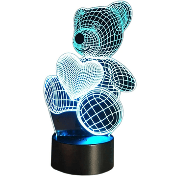 slomart ATL 3D LED nočna lučka 'Medo s srcem'