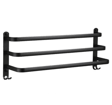 slomart ATL Stenski obešalnik za brisače 60 cm, črn mat