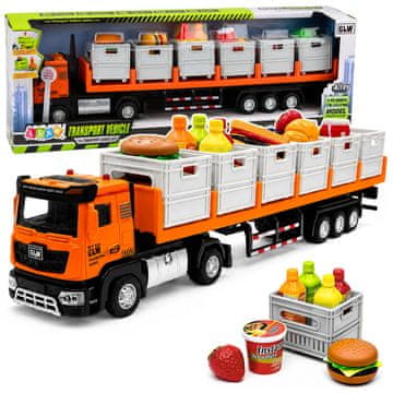 slomart Tovornjak LEAN TOYS za živila, baterijski, oranžni 1:40