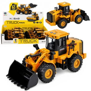 slomart Gradbeno vozilo LEAN TOYS Bager z gibljivo žlico, rumena 1:43