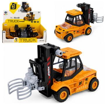 slomart Gradbeno vozilo LEAN TOYS Viličar z nastavljivim prijemalom, rumeni 1:43