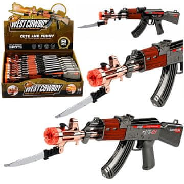 slomart Pihalni karabin AK47 z rezilom, učinkom dima, lučmi in zvoki na baterije