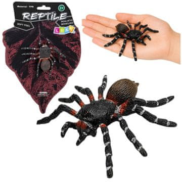 slomart Pajek tarantula gumijasta figrica, raztegljiva, realistična, črna, 10 cm