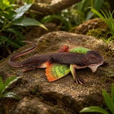AGAMA Gumijasta agama z ogljasto kožo, upogljiva, realistična, 13 cm