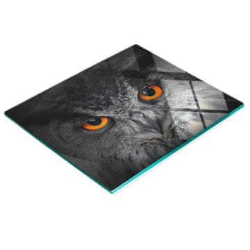 shumee Steklena servirna deska za prigrizke Sova z očmi hudiča 60x52 cm