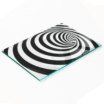 shumee Dekorativna steklena spiralna deska za rezanje s črtami 80x52 cm