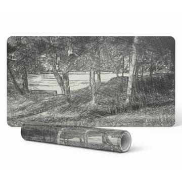 shumee Nedrseča zaščitna podloga za pisalno mizo z vzorcem gozdne skice 90x45 cm