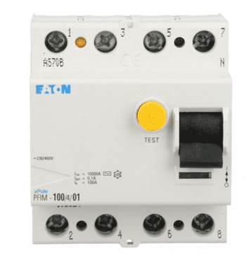 Eaton 4P diferencialno varovalko 100A 0,1A tip AC pfim-100/4/01 102824