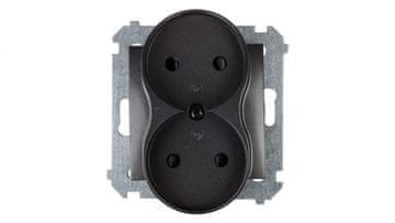 shumee Simon 54 Dvojna vtičnica z zaporo 16A IP20, antracit DG2MZ.01/48