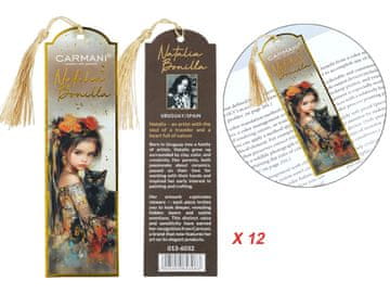 Carmani, komplet 12 kartonskih zaznamkov - Natalia Bonilla/Lunine mačje zgodbe