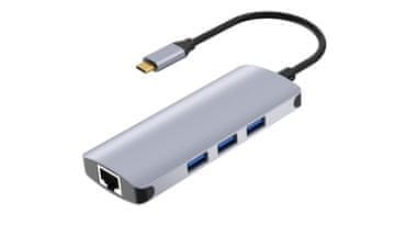 slomart iBox IUH3RJ4K USB/LAN priklopna postaja, srebrna