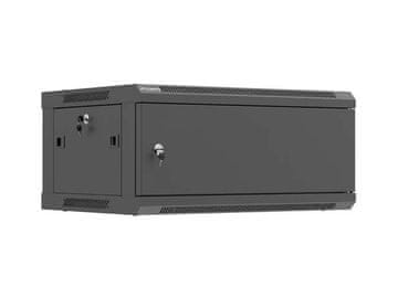 slomart Lanberg WF01-6404-00B Rack omarica 19" 4U, stenska, 600x450mm, črna, kovinska vrata