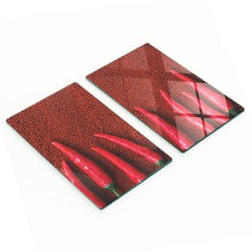 shumee Dekorativne kaljene steklene deske za rezanje čilija 2x30x52 cm