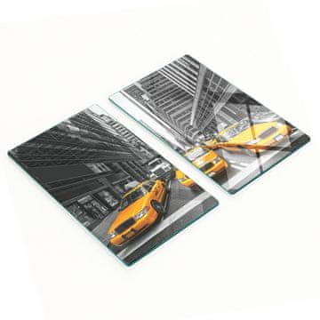 shumee Komplet dveh steklenih kuhinjskih desk New York Taxi 2x30x52 cm