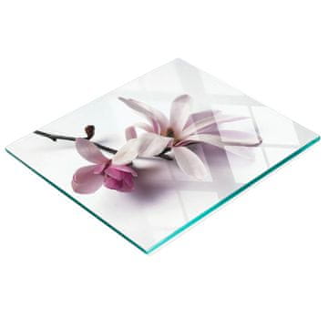 shumee Servirna deska iz kaljenega stekla z grafiko magnolije 60x52 cm