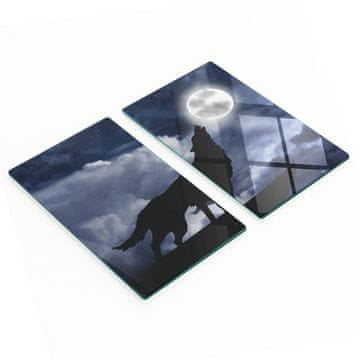 shumee Elegantne steklene table 2 kosa Wolf Today Full Moon 2x30x52 cm