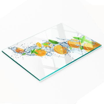 shumee Dekorativna kaljena steklena deska za rezanje pomaranč 80x52 cm