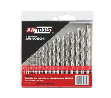 awtools KOMPLET SVEDROV ZA KOVINO HSS-G 19-delni /1,0-10,0 mm/