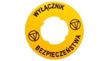 shumee Napisna ploščica rumena okrogla fi60 varnostna stikala LPXAU122