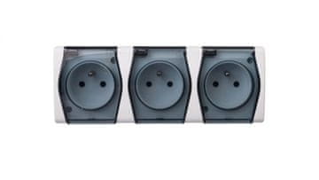 Elektro-Plast Hermes2 Hermetična trojna vtičnica z/brez 16A IP44 bela 1023-01
