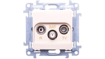 Vtičnica za anteno Simon 10 R-TV-SAT, kremna IP20, CASK.01/41