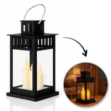 DEKORATIVNA LED LUČKA V OBLIKI SVEČE 8X15 CM ČRNEGA DOMA