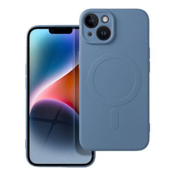 OEM SILICONE MAG COVER ovitek, združljiv z MagSafe, za iPhone 14, modre barve