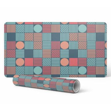 shumee Dekorativna podloga za pisalno mizo z grafičnim geometrijskim retro vzorcem 100x50 cm
