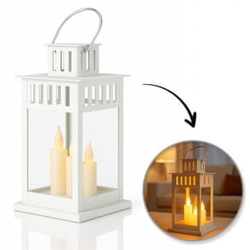 DEKORATIVNA LED LUČKA, IMITACIJA SVEČE, 8X15 CM, BELA, DEKORACIJA ZA DOMA