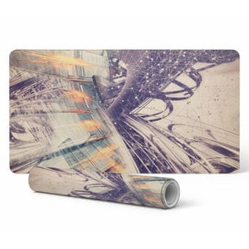 shumee Protizdrsna podloga za pisalno mizo z abstraktnim vzorcem mreže linij 100x50 cm