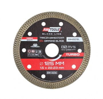 awtools Diamantni disk Awtools 125x1,5x22,2 / turbo tanka črna linija