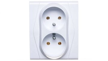 Elektro-Plast Festa Dvojna vtičnica z/brez 16A IP20 bela GPT-2x2P+Z 0872-00