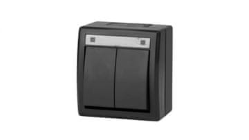 Elektro-Plast Nadometno stikalo Aquant 2K za lestenec IP55 antracit 5002-17