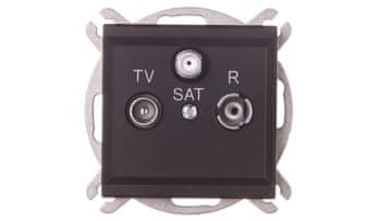 shumee Sonata RTV-SAT antenska vtičnica, črna kovinska, GPA-RSP/m/33