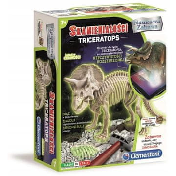 Clementoni Clementoni komplet fosilov Triceratopsa, fluorescenten, 60892