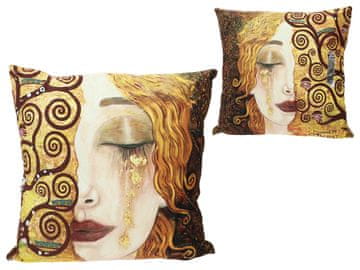 Carmani, blazina s polnilom/zadrgo 50x50cm - Klimt/Zlate solze