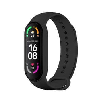 OEM Silikonski pasek za XIAOMI Mi Band 5 / 6 / 7, črn (01)