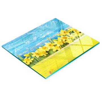 shumee Servirna deska iz kaljenega stekla z grafiko narcis 60x52 cm