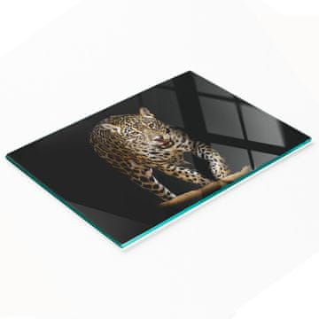 shumee Servirna deska iz kaljenega stekla z grafiko Jaguar 80x52 cm