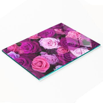 shumee Servirna deska iz kaljenega stekla z grafiko vrtnic 80x52 cm